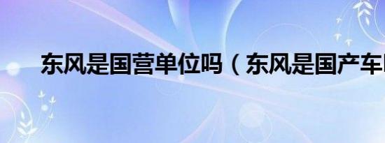 东风是国营单位吗（东风是国产车吗）