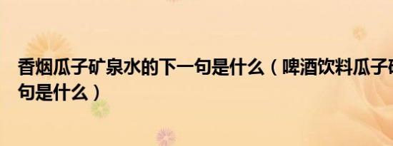 香烟瓜子矿泉水的下一句是什么（啤酒饮料瓜子矿泉水下一句是什么）
