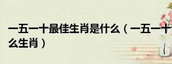 一五一十最佳生肖是什么（一五一十说不清什么生肖）
