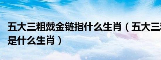 五大三粗戴金链指什么生肖（五大三粗戴金链是什么生肖）