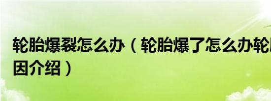 轮胎爆裂怎么办（轮胎爆了怎么办轮胎爆炸原因介绍）