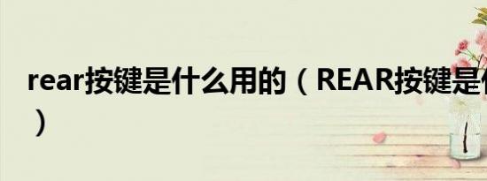 rear按键是什么用的（REAR按键是什么意思）