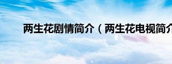 两生花剧情简介（两生花电视简介）