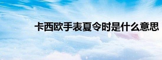卡西欧手表夏令时是什么意思