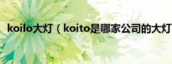 koilo大灯（koito是哪家公司的大灯品牌）