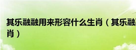 其乐融融用来形容什么生肖（其乐融融是什么肖）