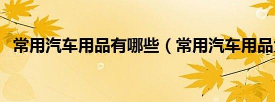 常用汽车用品有哪些（常用汽车用品大全）