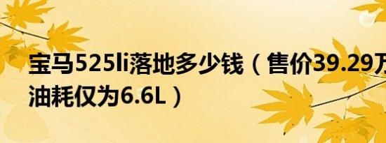 宝马525li落地多少钱（售价39.29万百公里油耗仅为6.6L）