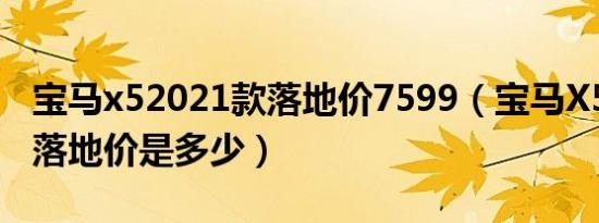 宝马x52021款落地价7599（宝马X52021款落地价是多少）