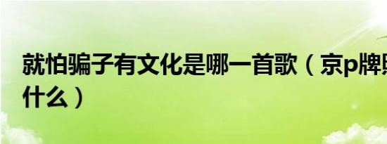 就怕骗子有文化是哪一首歌（京p牌照意味着什么）