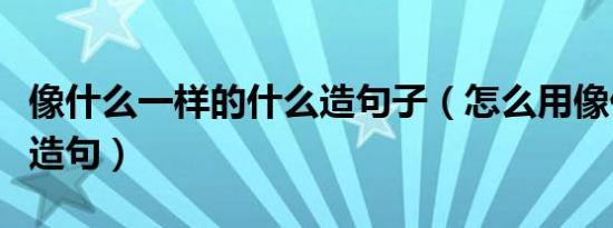 像什么一样的什么造句子（怎么用像什么一样造句）