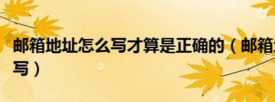 邮箱地址怎么写才算是正确的（邮箱地址怎么写）