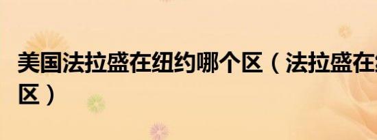美国法拉盛在纽约哪个区（法拉盛在纽约哪个区）