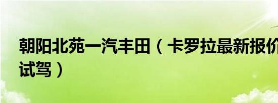 朝阳北苑一汽丰田（卡罗拉最新报价 可试乘试驾）