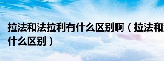 拉法和法拉利有什么区别啊（拉法和法拉利有什么区别）