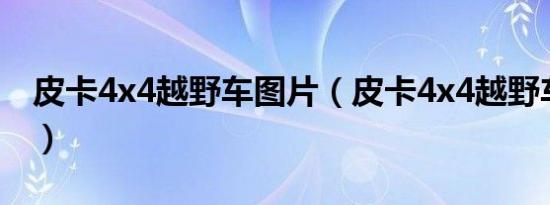 皮卡4x4越野车图片（皮卡4x4越野车有哪些）