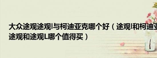 大众途观途观l与柯迪亚克哪个好（途观l和柯迪亚克哪个好途观和途观L哪个值得买）