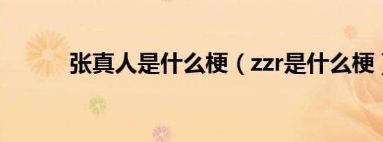 张真人是什么梗（zzr是什么梗）