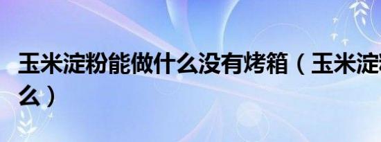 玉米淀粉能做什么没有烤箱（玉米淀粉能做什么）
