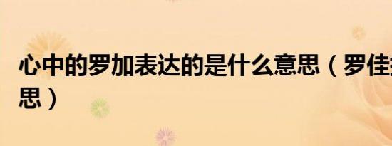 心中的罗加表达的是什么意思（罗佳指什么意思）