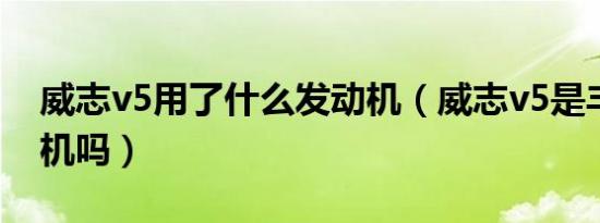 威志v5用了什么发动机（威志v5是丰田发动机吗）
