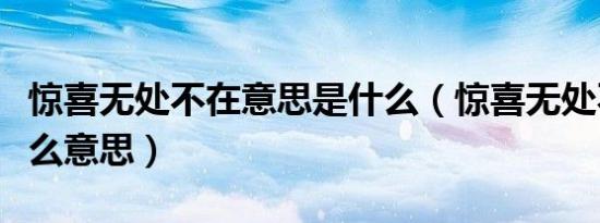 惊喜无处不在意思是什么（惊喜无处不在是什么意思）