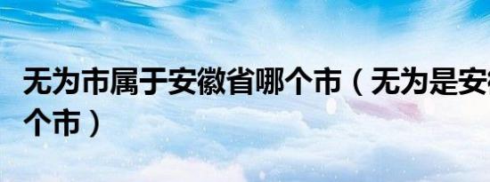 无为市属于安徽省哪个市（无为是安徽的哪一个市）
