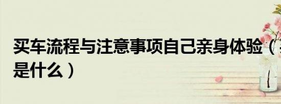 买车流程与注意事项自己亲身体验（买车流程是什么）