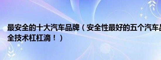 最安全的十大汽车品牌（安全性最好的五个汽车品牌大全安全技术杠杠滴！）