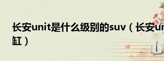 长安unit是什么级别的suv（长安uni-t是几缸）