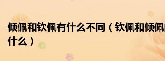 倾佩和钦佩有什么不同（钦佩和倾佩的区别是什么）