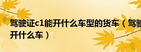 驾驶证c1能开什么车型的货车（驾驶证c1能开什么车）