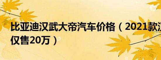 比亚迪汉武大帝汽车价格（2021款汉武大帝仅售20万）