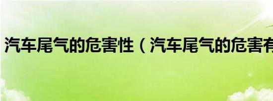 汽车尾气的危害性（汽车尾气的危害有那些）