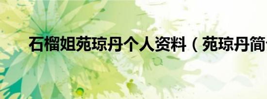 石榴姐苑琼丹个人资料（苑琼丹简介）