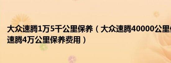 大众速腾1万5千公里保养（大众速腾40000公里保养项目新速腾4万公里保养费用）