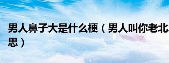 男人鼻子大是什么梗（男人叫你老北鼻是啥意思）