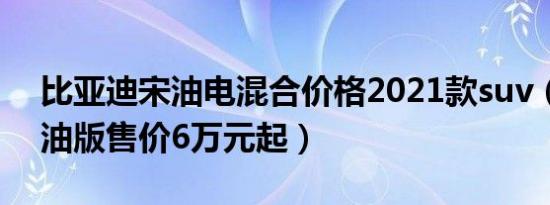 比亚迪宋油电混合价格2021款suv（仅有汽油版售价6万元起）