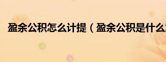 盈余公积怎么计提（盈余公积是什么意思）