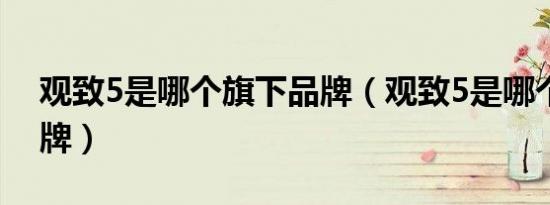 观致5是哪个旗下品牌（观致5是哪个旗下品牌）