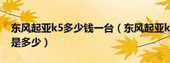 东风起亚k5多少钱一台（东风起亚k5的售价是多少）