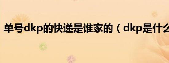单号dkp的快递是谁家的（dkp是什么快递）