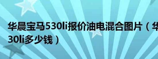 华晨宝马530li报价油电混合图片（华晨宝马530li多少钱）