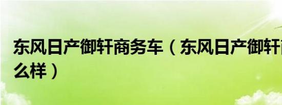 东风日产御轩商务车（东风日产御轩商务车怎么样）