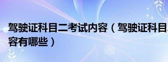 驾驶证科目二考试内容（驾驶证科目二考试内容有哪些）