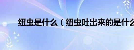 纽虫是什么（纽虫吐出来的是什么）