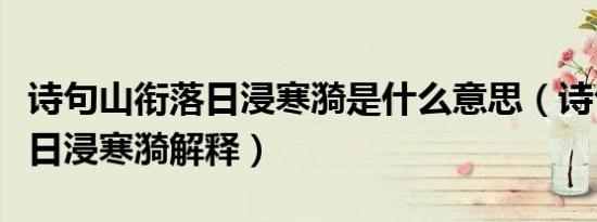 诗句山衔落日浸寒漪是什么意思（诗句山衔落日浸寒漪解释）