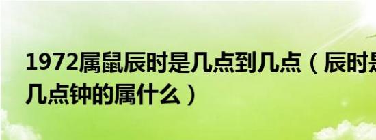 1972属鼠辰时是几点到几点（辰时是几点到几点钟的属什么）