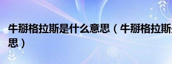 牛掰格拉斯是什么意思（牛掰格拉斯是什么意思）