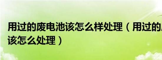 用过的废电池该怎么样处理（用过的废电池应该怎么处理）